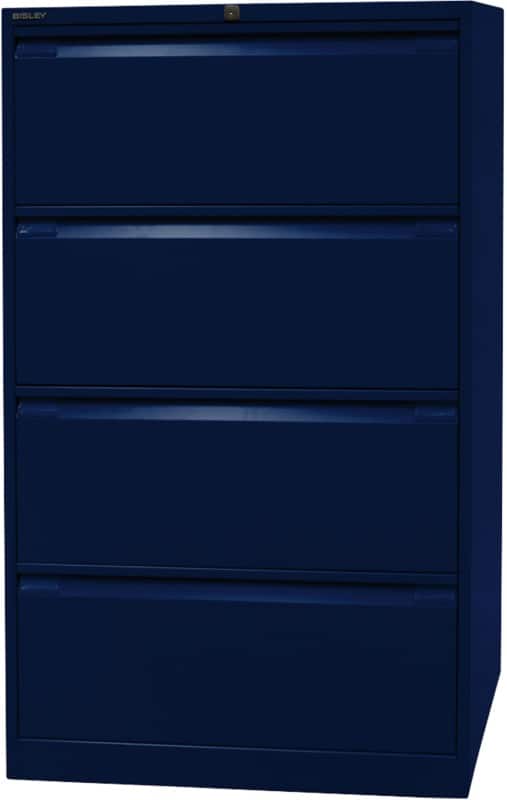 Bisley Hängeregistraturschrank Original 4 Schübe Oxfordblau 800 x 622 x 1.321 mm