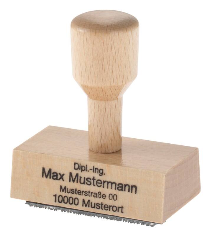 AMOS Personalisierter Textstempel 8 Zeile Braun