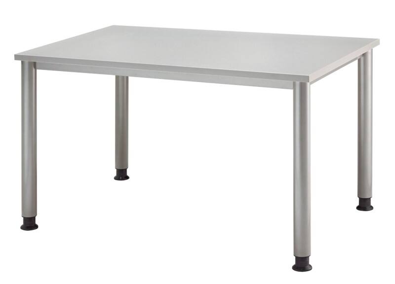 Hammerbacher Matrix Schreibtisch Rechteckig Hellgrau, Silber 4 Füße 1.200 (B) x 800 (T) x 810 (H) mm Aluminium, Holz, Kunststoff, Spanplatte