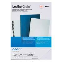 GBC Einbanddeckel A4 LeatherGrain 250 g/m² Weiß 100 Stück