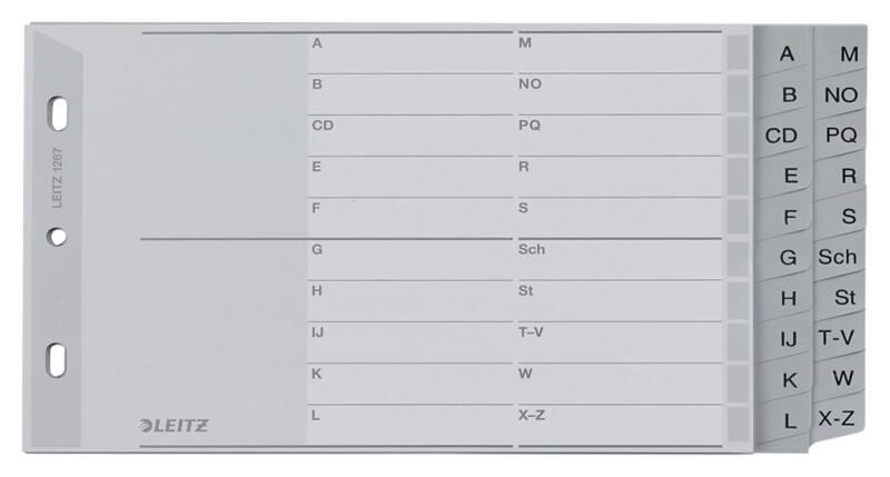 Leitz A - Z Alphabetische Register DIN A4/A5 Grau 20-teilig PP (Polypropylen) 3 Löcher 1267