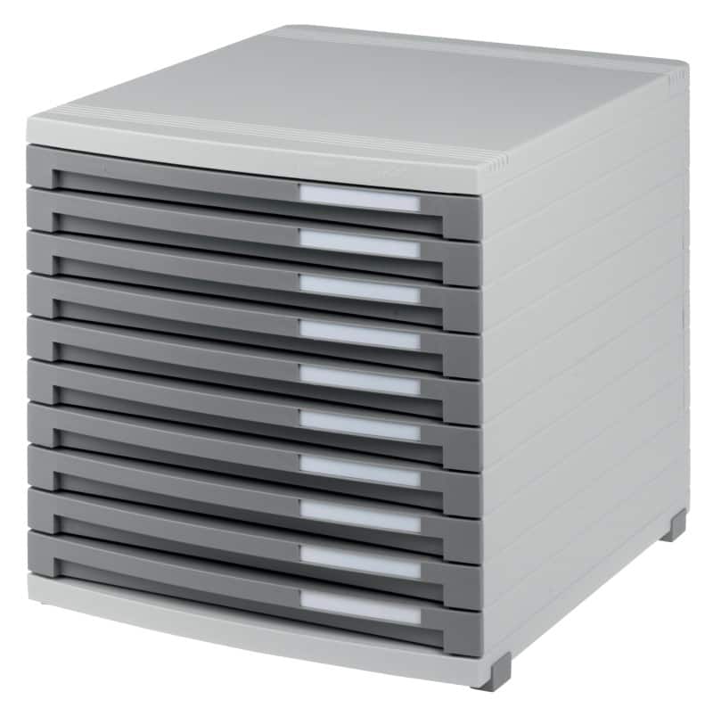 HAN CONTUR Schubladensystem Kunststoff Grau, Hellgrau 10 Schübe 30 x 38,2 x 30,7 cm DIN B4