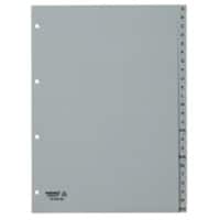 Kolma Register DIN A4 hoch Grau 24-teilig Perforiert Kunststoff A - Z 24 Blatt