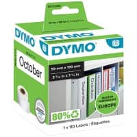 Dymo LW S0722480 / 99019 Authentic Ordner-Rückenschilder Selbstklebend Weiß 59 x 190 mm