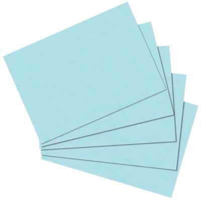 herlitz Karteikarten DIN A6 100 Karten Blanko Blau 14,8 x 10,5 cm 100 Stück