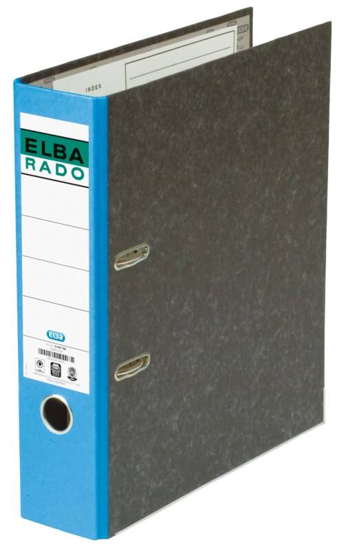 ELBA Rado Breit Ordner DIN A4 80 mm Blau 2 Ringe Pappkarton Wolkenmarmor Recycled