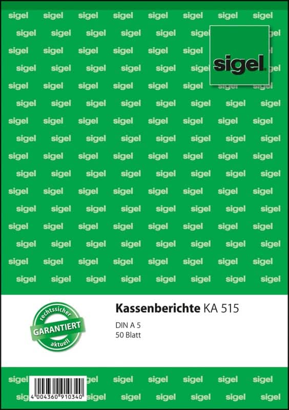 Sigel Kassenbericht DIN A5 50 Blatt