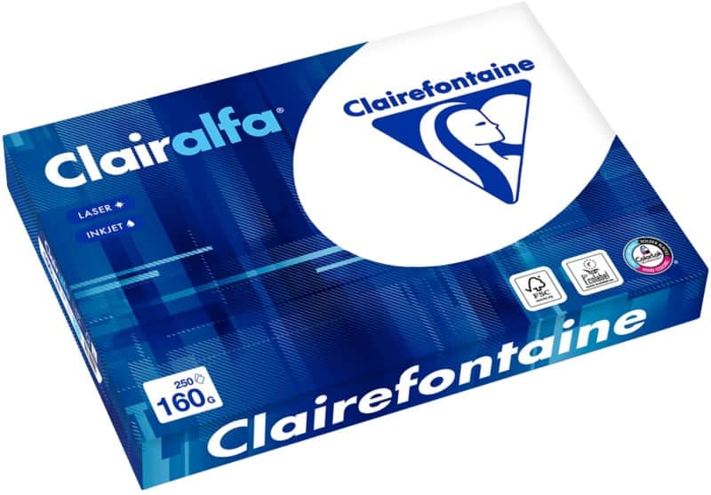Clairefontaine Clairalfa DIN A3 Druckerpapier Weiß 160 g/m² Glatt 250 Blatt