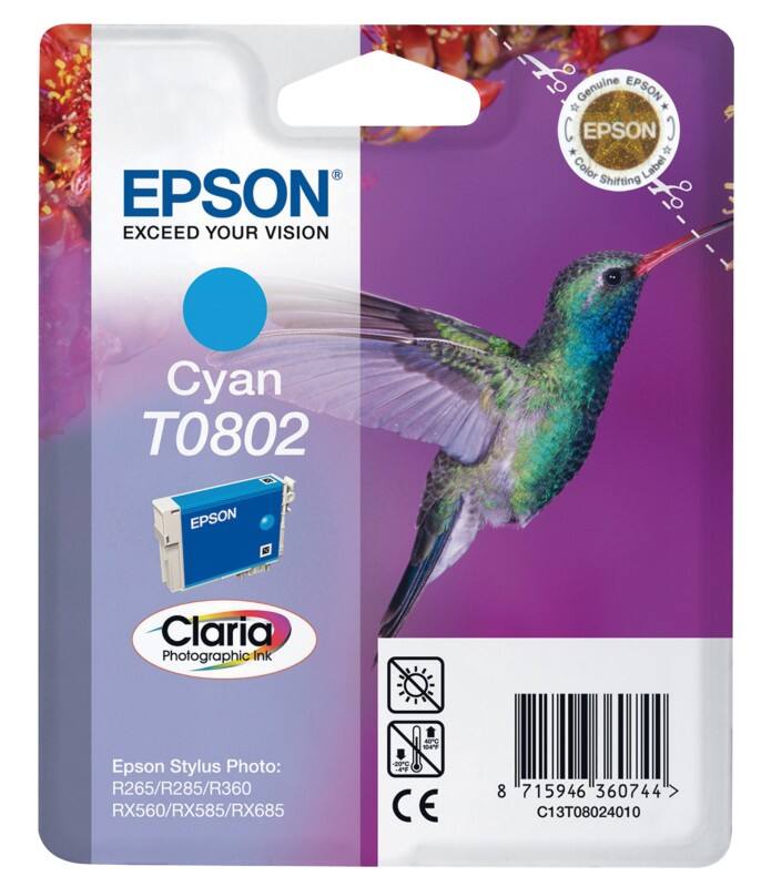 Epson T0802 Original Tintenpatrone C13T08024011 Cyan