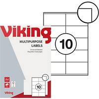 Viking Universaletiketten Selbsthaftend 105 x 57mm Weiß 100 Blatt mit 10 Etiketten
