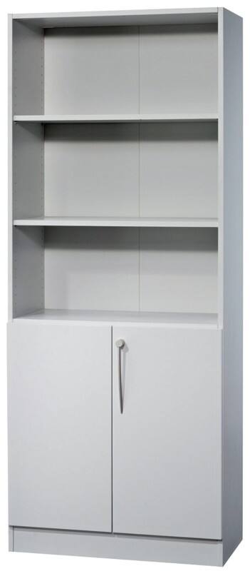 Hammerbacher Future Melaminharzbeschichtete Spanplatte Schrank 2 Fachböden 800 x 420 x 2.004 mm Grau