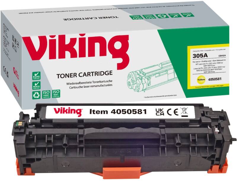 Viking 305A Kompatibel HP Tonerkartusche CE412A Gelb