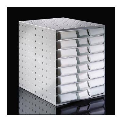Exacompta Schubladenboxen Polystyrol/Polypropylen PS/PP Lichtgrau/Silk 28,4 x 38,7 x 33,8 cm