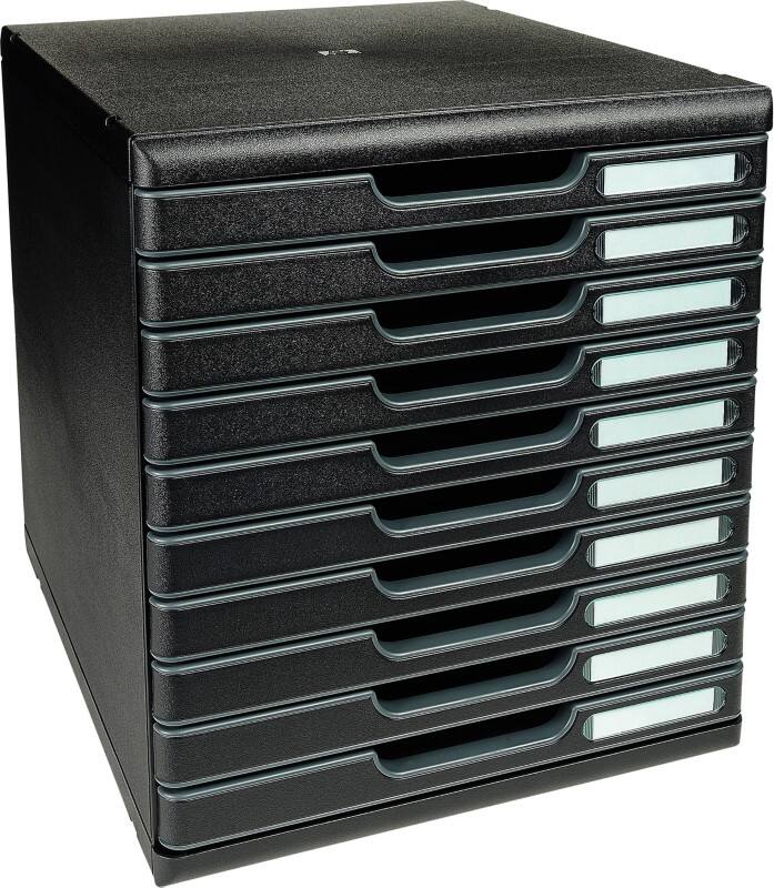Exacompta Ablagesysteme Polystyrol Schwarz 10 Schübe 28,8 x 35 x 32 cm DIN A4+