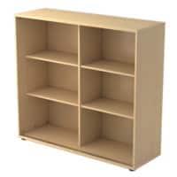 Hammerbacher Schiebetürenschrank Melaminharzbeschichtete Spanplatte 2 Fachböden 1.200 x 400 x 1.100 mm Ahorn Braun