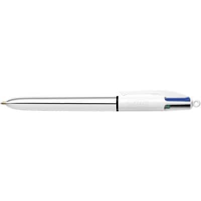 BIC 4 Colours Kugelschreiber Shine Blau, Grün, Rot, Schwarz Mittel 0.4 mm Nachfüllbar