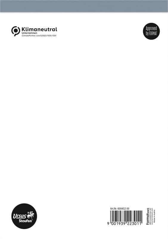 Ursus Style Notizblock DIN A5 Blanko Geheftet Papier Weiß Perforiert 96 Seiten Pack 10