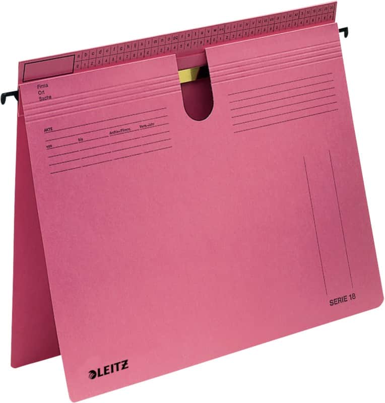 Leitz Series 18 Hängehefter DIN A4 250 g/m² Rot Blauer Engel UZ14b (Recyclingpapier Schreibwaren), Anteil recycelter Pappkarton 100%