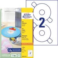 AVERY Zweckform L6043-25 CD-Etiketten DIN A4 Weiß 25 Blatt à 2 Etiketten