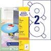 AVERY Zweckform L6043-25 CD-Etiketten DIN A4 Weiß 25 Blatt à 2 Etiketten