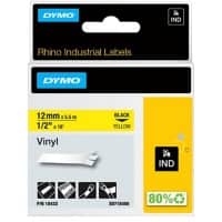 DYMO RhinoPRO Schriftband Authentisch Rhino 18432 haftend Schwarz auf Gelb 12 mm x 5,5 m 1  à 5.5 m