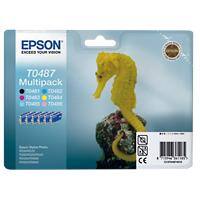 Epson T0487 Original Tintenpatrone C13T04874010Schwarz, cyan, hell cyan, hell magenta, magenta, gelb 6 Stück Multipack