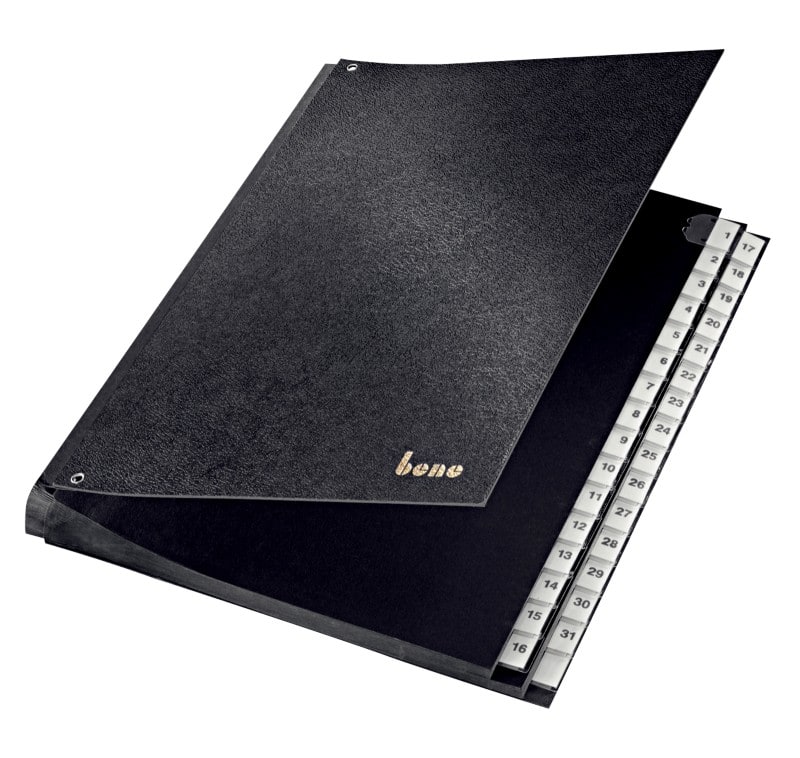 Bene Pultordner 75400 DIN A4 Schwarz Hartpappe 1 - 31 27,2 x 35,5 cm