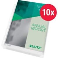 Leitz Premium Prospekthüllen DIN A4 Texturiert Transparent 170 Mikron PVC (Polyvinylchlorid) Öffnung Oben 11 Löcher 47561003 10 Stück