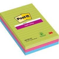 Post-it Haftnotizen 101 x 152 mm Farbig sortiert Rechteckig Liniert 3 Stück à 90 Blatt