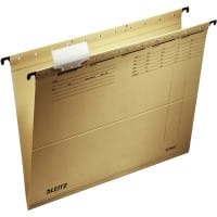 Leitz ALPHA Hängemappen 1915 DIN A4 V-Base 15 mm 250 g/m² Naturbraun 100% Recycelter Natron-Karton 25 Stück