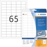 HERMA 4212 Wiederablösbare Etiketten Beweglich Weiß Rechteckig 1625 Etiketten pro Packung