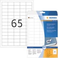 HERMA 4212 Wiederablösbare Etiketten Beweglich Weiß Rechteckig 1625 Etiketten pro Packung