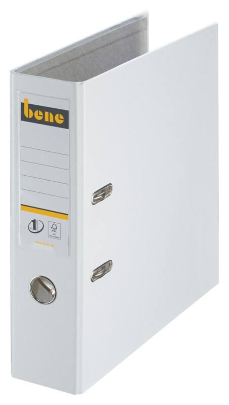 Bene No.1 Power Breit Ordner DIN A4 80 mm Weiß 2 Ringe 291400 Kunststoff Hochformat