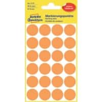 AVERY Zweckform Markierungspunkte 3173 Selbsthaftend Neonorange 18 x 18 mm 4 Blatt à 24 Etiketten