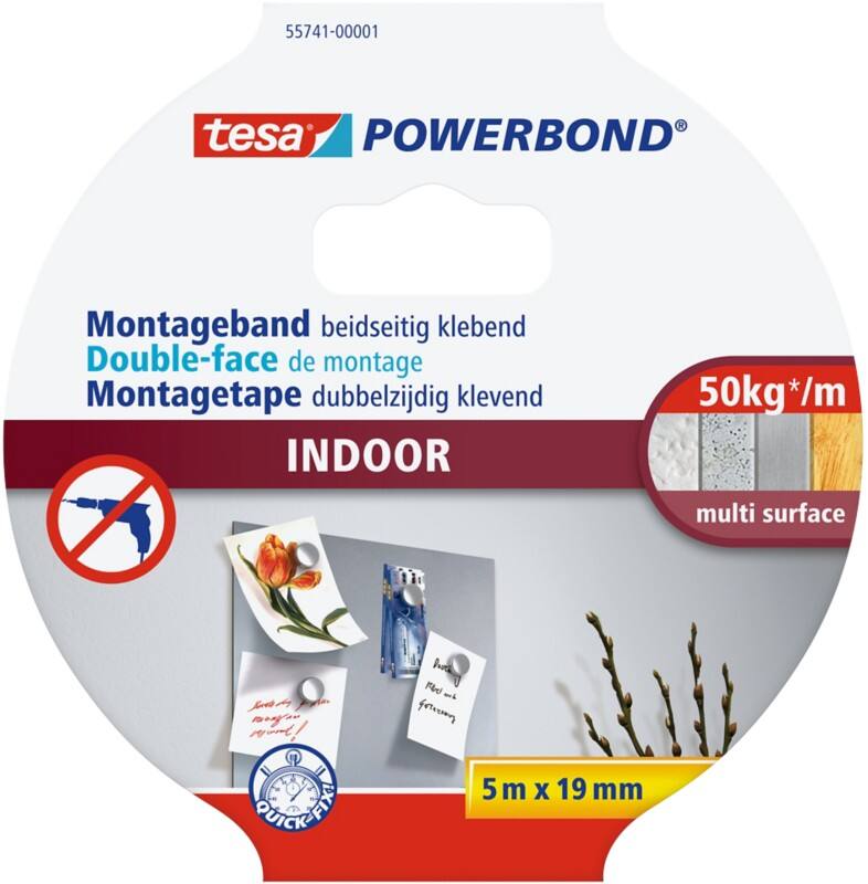 tesa Montageband Powerbond Indoor Orange 19 mm (B) x 5 m (L) PE (Polyethylen)