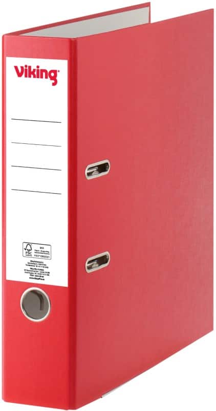 Viking Premium Ordner Breit DIN A4 75 mm Rot 2 Ringe Kunststoff Matt Hochformat