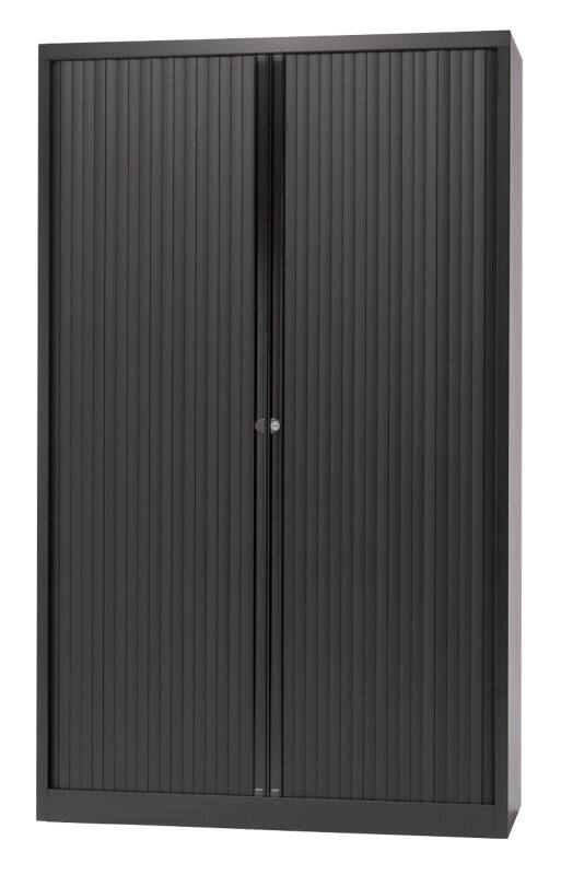 Bisley Rollcontainer-Schrank Kunststoff, Stahl 4 Fachböden abschließbar 1.200 x 430 x 1.980 mm Schwarz