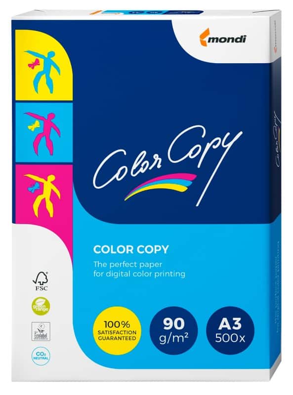 Mondi Color Copy DIN A3 Druckerpapier Weiß 90 g/m² Satin 500 Blatt
