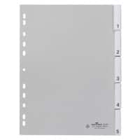 DURABLE Blanko Register DIN A4 Grau 5-teilig PP (Polypropylen) Portrait A4 11 Löcher 6440