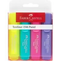 Faber-Castell Pastel 1546 Textmarker Farbig sortiert Extra Breit Keilspitze 1-5 mm 4 Stück