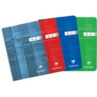 Clairefontaine A5 Drahtgebunden Farbig sortiert Laminiert Pappe Cover Index Notizbuch Kariert 90 Blatt