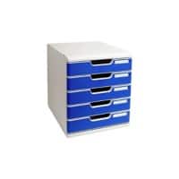 Exacompta Modulo Hängeregistraturschrank PS (Polystyrol) Blau, Grau 5 Schübe 28,8 x 35 x 32 cm