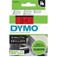 Dymo D1 S0720720 / 40917 Authentic Schriftband Selbstklebend Schwarzer Druck auf Red 9 mm x 7m