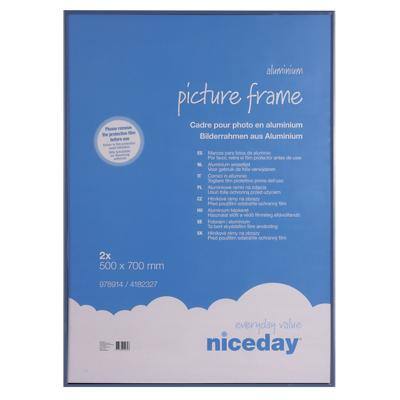 Niceday Bilderrahmen 50 x 70 cm Blau 700 x 500 mm 2 Stück