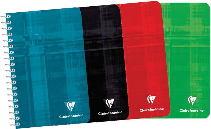 Clairefontaine Notizbuch Spezial Kariert Spiralbindung Pappe Farbig sortiert Nicht gelocht 180 Seiten 90 Blatt