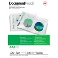 GBC Document Laminierfolien DIN A4 Glänzend 80 Mikron (2 x 80) Transparent 100 Stück