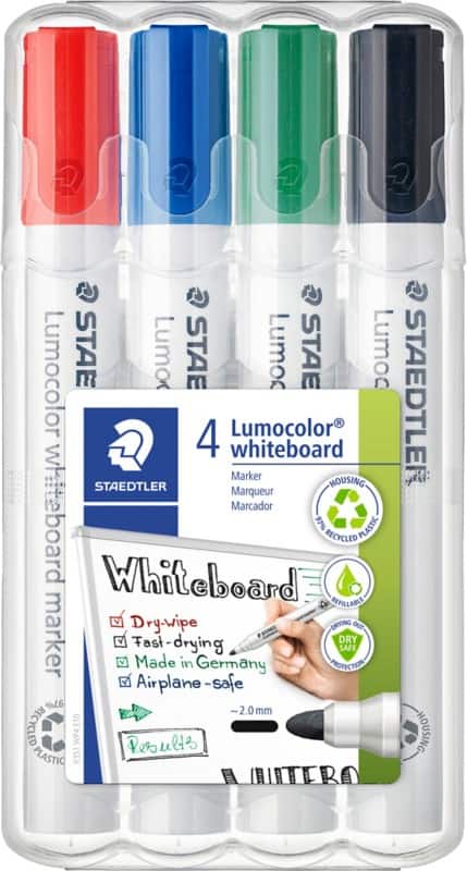 STAEDTLER Whiteboard Marker Lumocolor 351 Rundspitze Farbig sortiert 4 Stück