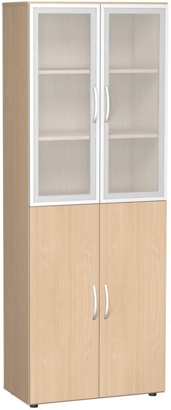 Geramoebel Speed Office Aktenschrank ABS (Acrylnitril-Butadien-Styrol), Spanplatte 5 Fachböden 800 x 420 x 2.160 mm Buche Braun
