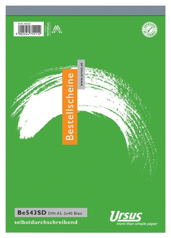 Ursus Style Bestellungsformulare BE543SD A5 3x40 Blatt selbstdurchschreibend