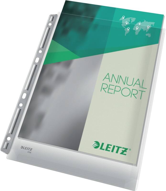 Leitz Maxi Fächermappe DIN A4 Glatt Transparent 170 Mikron Metall, PVC (Polyvinylchlorid) Öffnung oben 6 Löcher 3 Stück